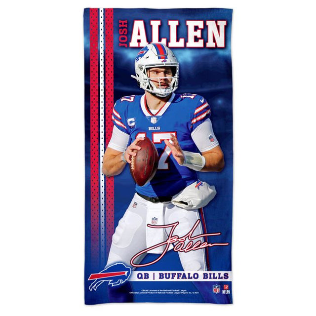 Toalla de playa Spectra de Buffalo Bills de 30" x 60" Josh Allen