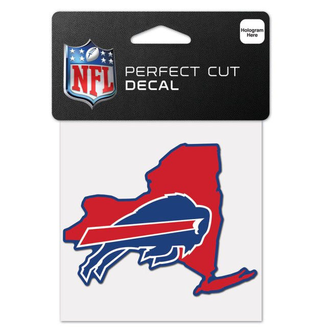 Calcomanía de color con corte perfecto y forma del estado de Buffalo Bills, 4" x 4"