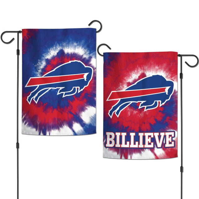 Banderas de jardín teñidas anudadas de Buffalo Bills, de 2 lados, 12,5" x 18"