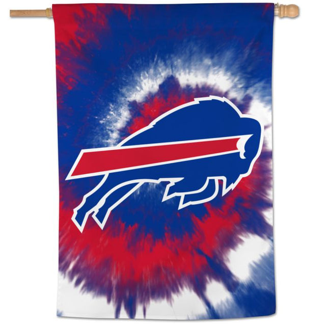 Bandera vertical teñida con efecto tie dye de los Buffalo Bills