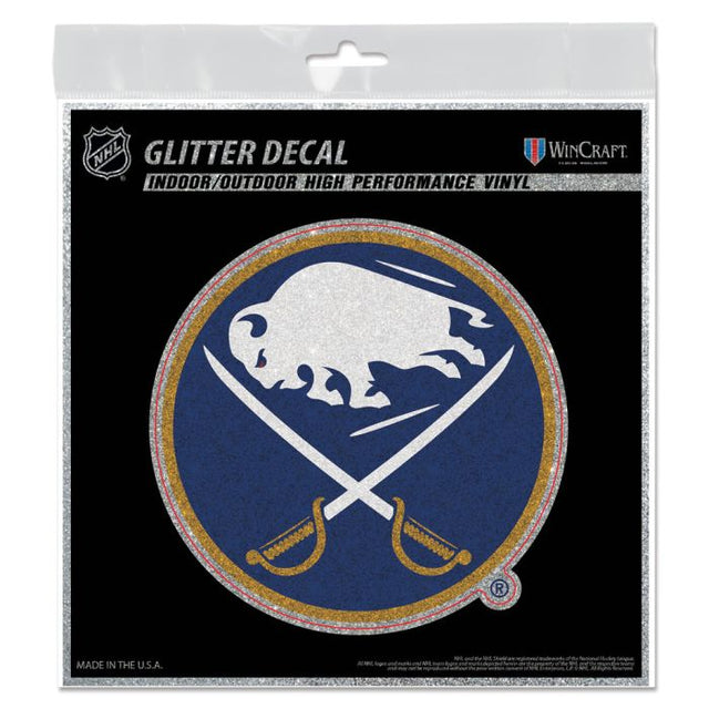 Calcomanía con purpurina de Buffalo Sabres de 6" x 6"