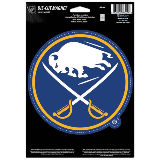 Imán troquelado con el logotipo de Buffalo Sabres, 6,25" x 9"