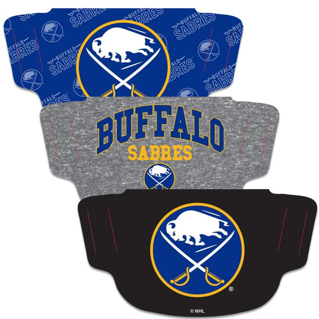 Paquete de 3 mascarillas para fanáticos de Buffalo Sabres