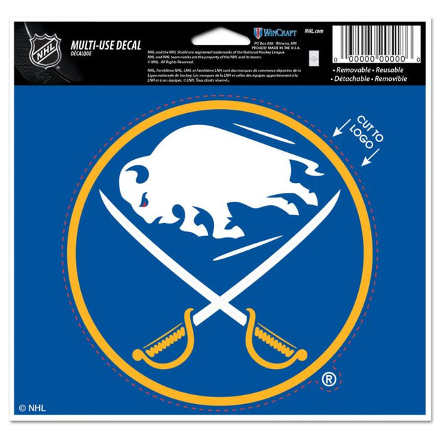 Calcomanía multiusos de Buffalo Sabres: cortada con el logotipo de 5" x 6"