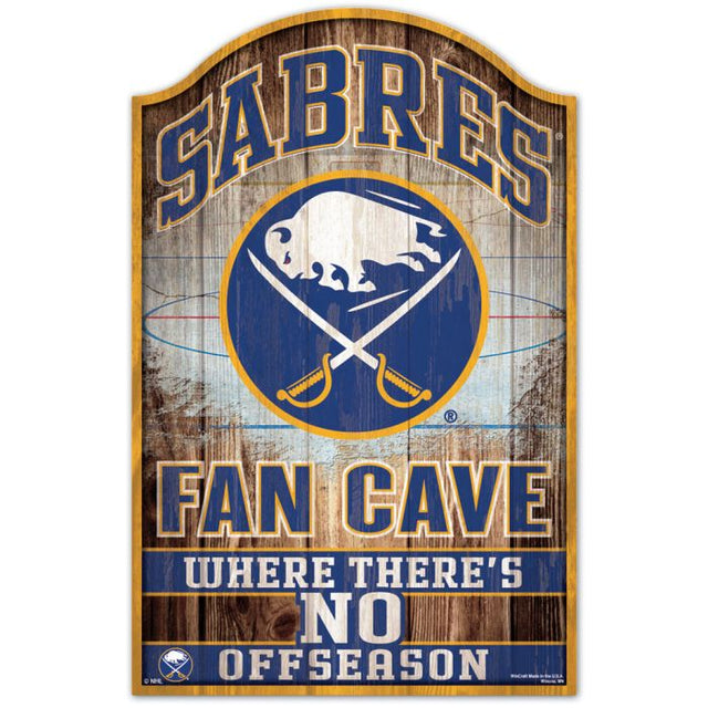 Letrero de madera de Buffalo Sabres de 11" x 17" y 1/4" de grosor