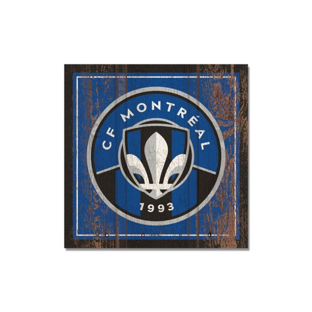 Imán de madera CF Montreal de 3" x 3"