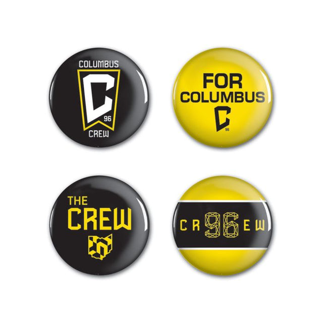 Paquete de 4 botones COLUMBUS CREW de 1 1/4" de diámetro