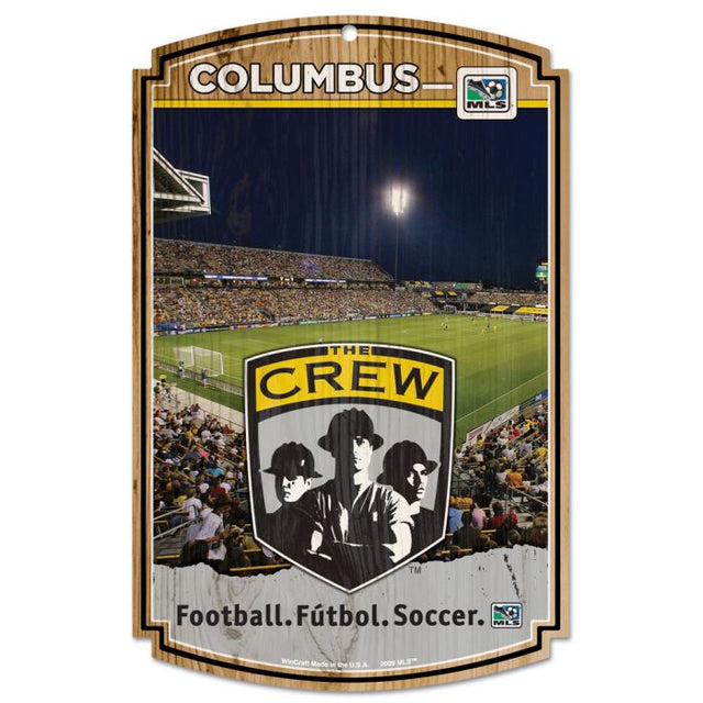 Letrero de madera COLUMBUS CREW de 11" x 17" y 1/4" de grosor