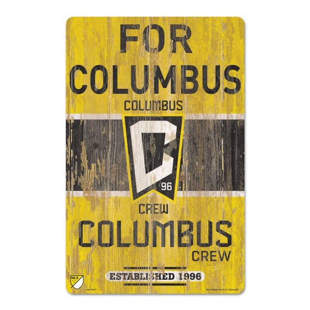 Letrero de madera COLUMBUS CREW de 11" x 17" y 1/4" de grosor