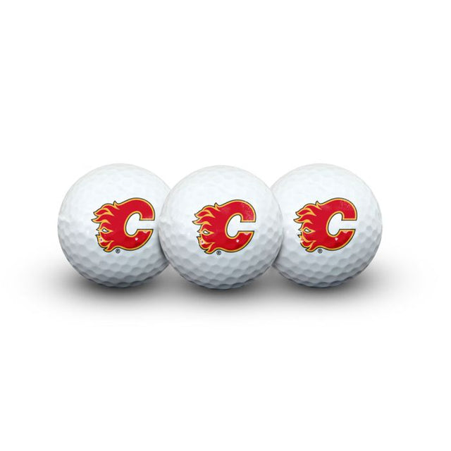 3 pelotas de golf Calgary Flames en estuche tipo concha