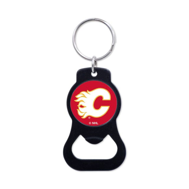 Llavero abridor de botellas negro de Calgary Flames