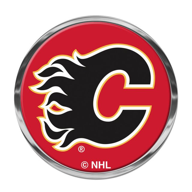 Calgary Flames Chrome Metal Domed Emblem