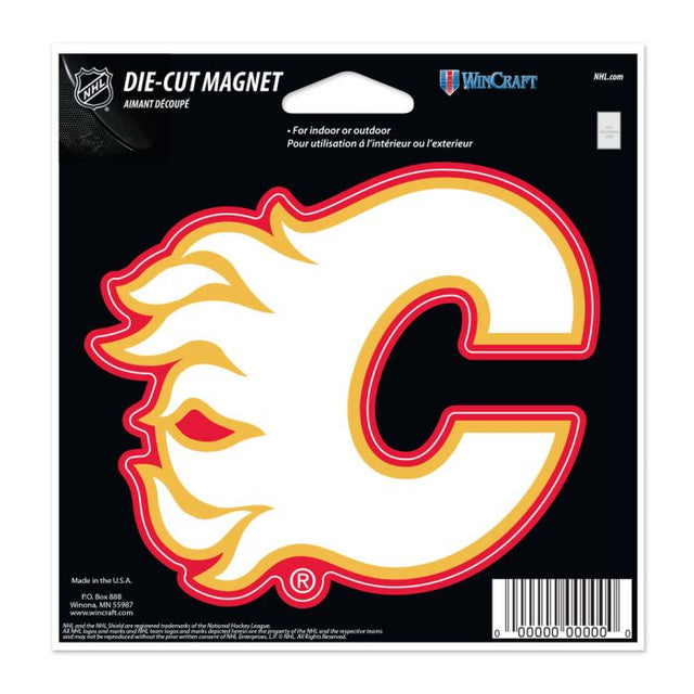 Imán troquelado de los Calgary Flames de 4,5" x 6"