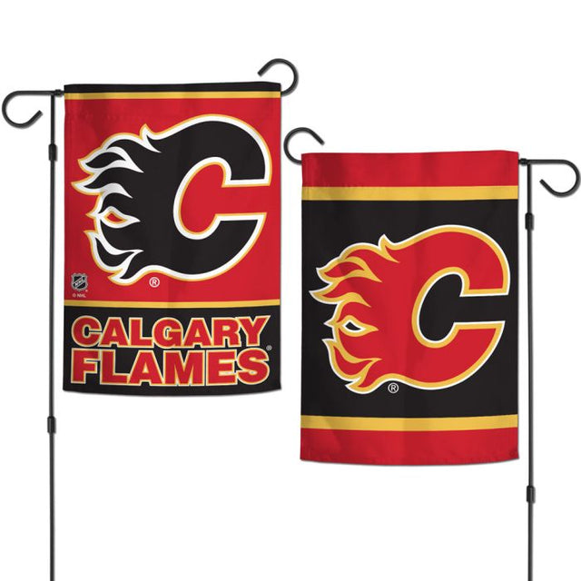 Banderas de jardín de Calgary Flames de 2 lados, 12,5" x 18"