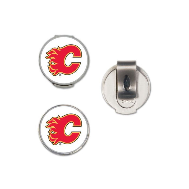 Clip para gorra de los Calgary Flames con 2 marcadores, con tapa tipo concha