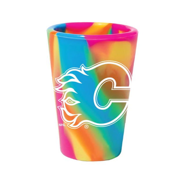 Vaso de chupito de silicona de 1,5 oz con diseño de hippie hop de Calgary Flames