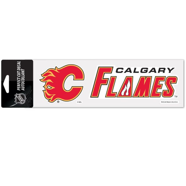 Calcomanías de corte perfecto de Calgary Flames de 3" x 10"