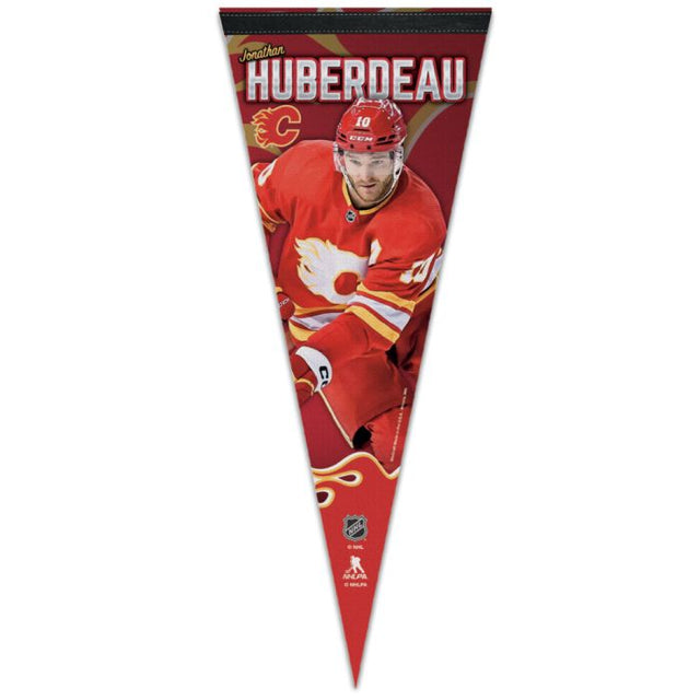 Banderín premium de Calgary Flames de 12" x 30" de Jonathan Huberdeau