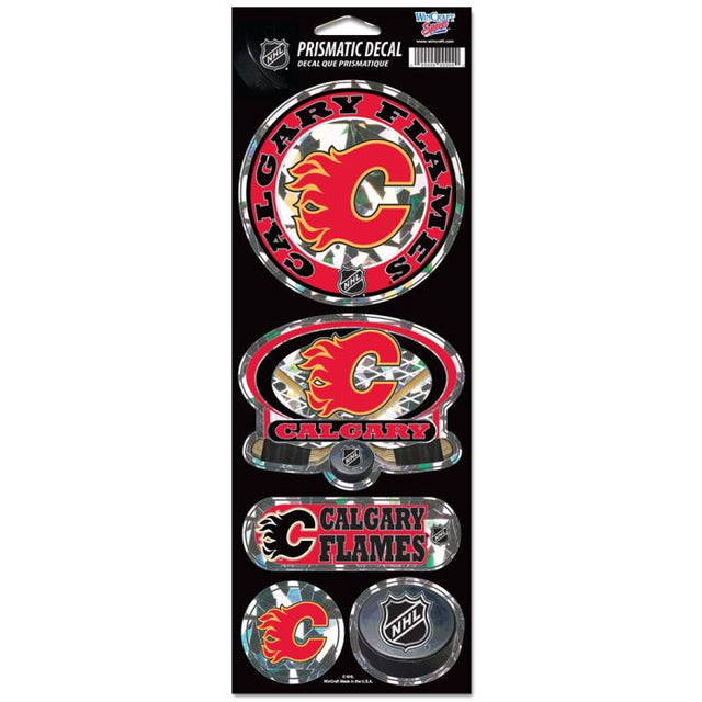 Calgary Flames Prismatic Decal 4" x 11"