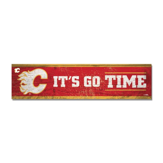 Imán de madera de los Calgary Flames, 1,5" x 6"