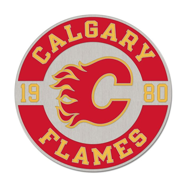 Calgary Flames round est Collector Enamel Pin Jewelry Card