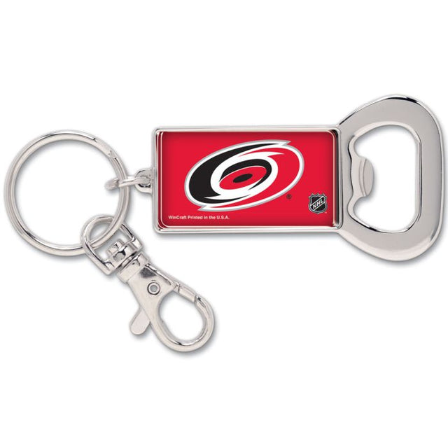 Llavero con abrebotellas rectangular de los Carolina Hurricanes