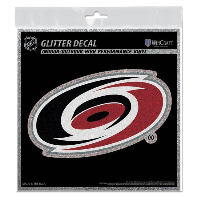 Carolina Hurricanes Decal Glitter 6" x 6"