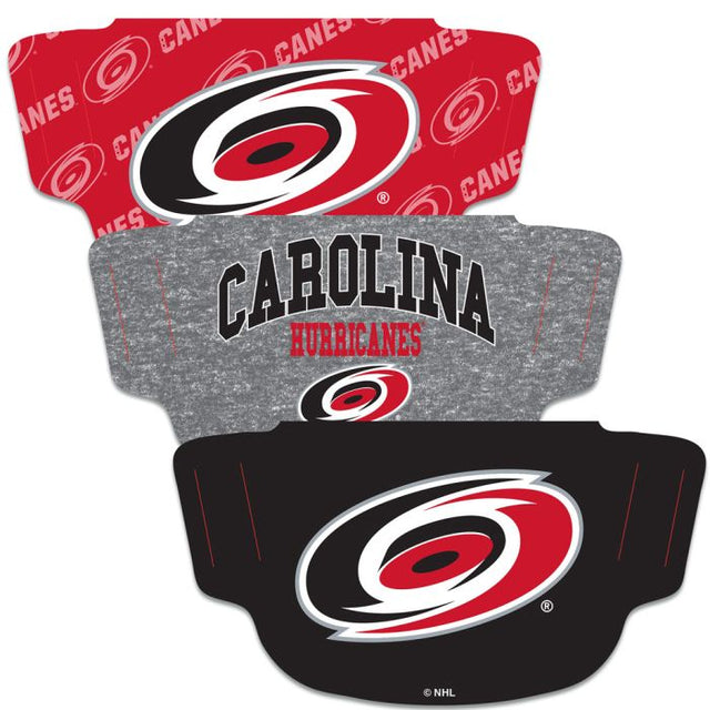 Paquete de 3 mascarillas para fanáticos de los Carolina Hurricanes