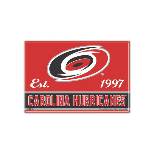 Imán de metal de los Carolina Hurricanes, 2,5" x 3,5"