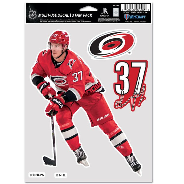 Paquete multiusos para 3 aficionados de los Carolina Hurricanes de Andrei Svechnikov