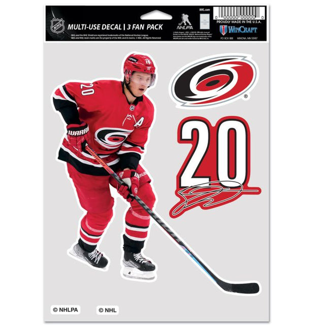 Paquete de 3 ventiladores multiusos de los Carolina Hurricanes, Sebastian Aho