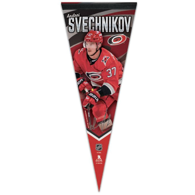 Banderín premium de los Carolina Hurricanes de 12" x 30" de Andrei Svechnikov