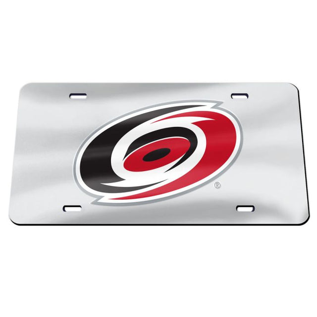 Placa de matrícula especial de acrílico color PLATA de los Carolina Hurricanes