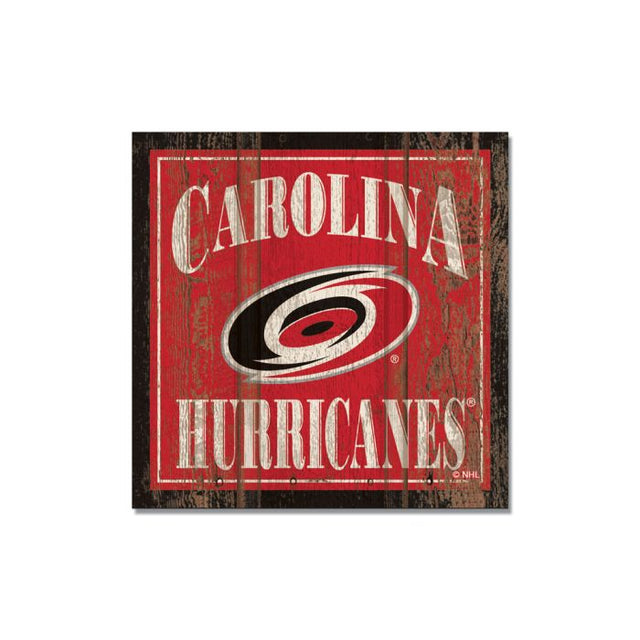 Imán de madera de los Carolina Hurricanes de 3" x 3"