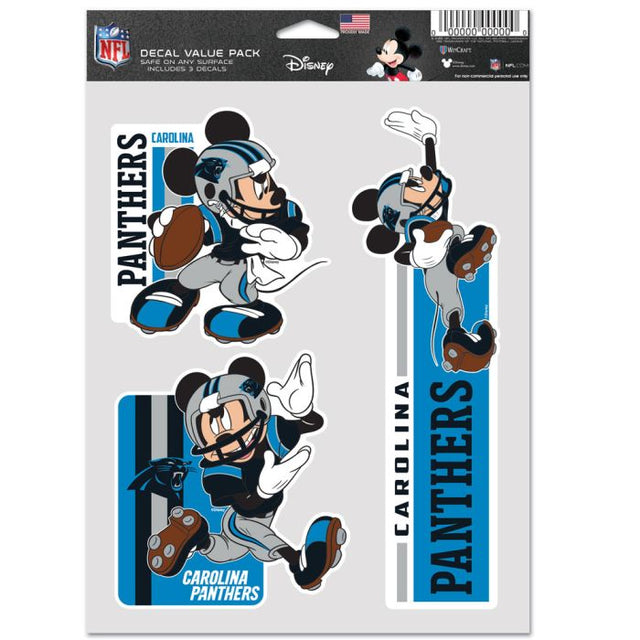 Paquete de 3 abanicos multiusos de Carolina Panthers y Disney Mickey Mouse