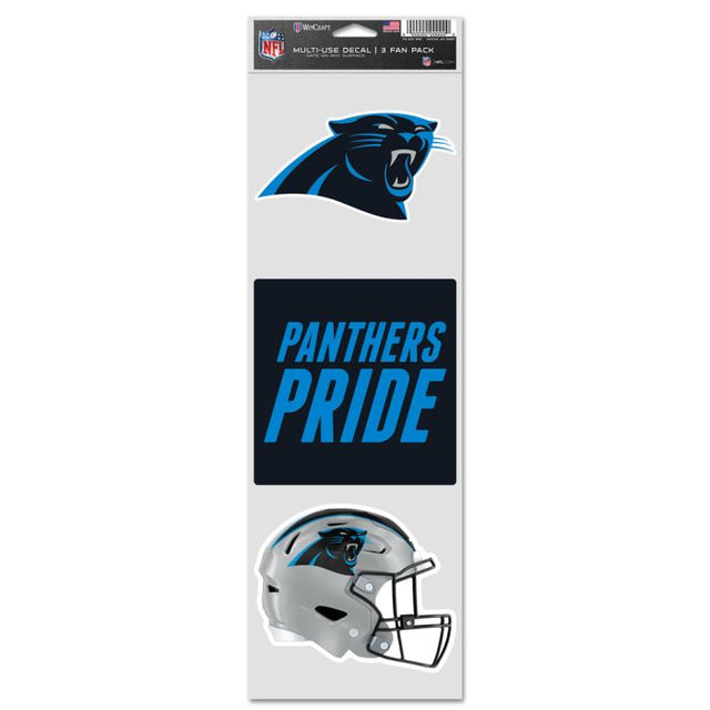 Calcomanías para fanáticos de los Carolina Panthers de 3,75" x 12"