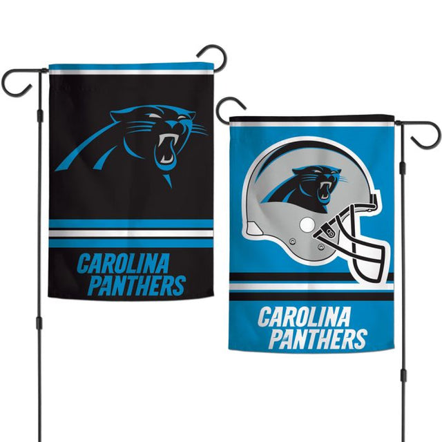 Banderas de jardín de Carolina Panthers de 2 lados, 12,5" x 18"