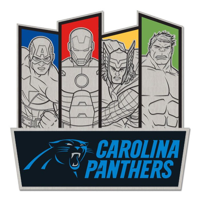 Tarjeta de joyería con pin de colección de Marvel de Carolina Panthers/Marvel (C) 2021