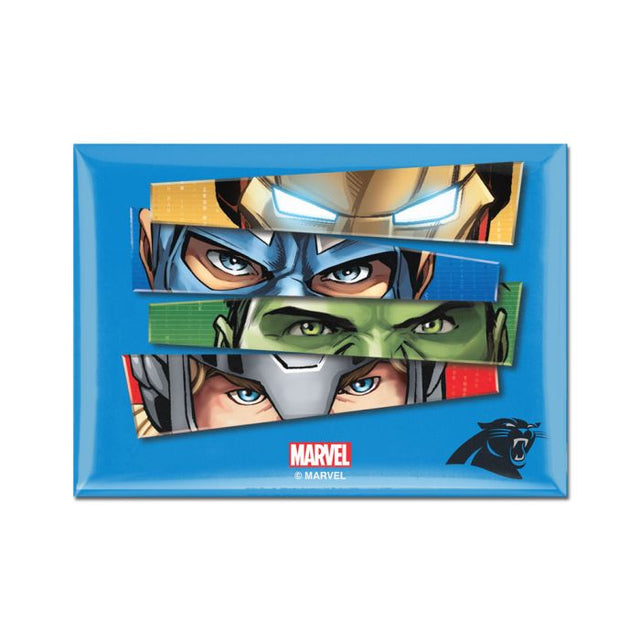 Imán de metal de Marvel de Carolina Panthers/Marvel (C) 2021 de 2,5" x 3,5"