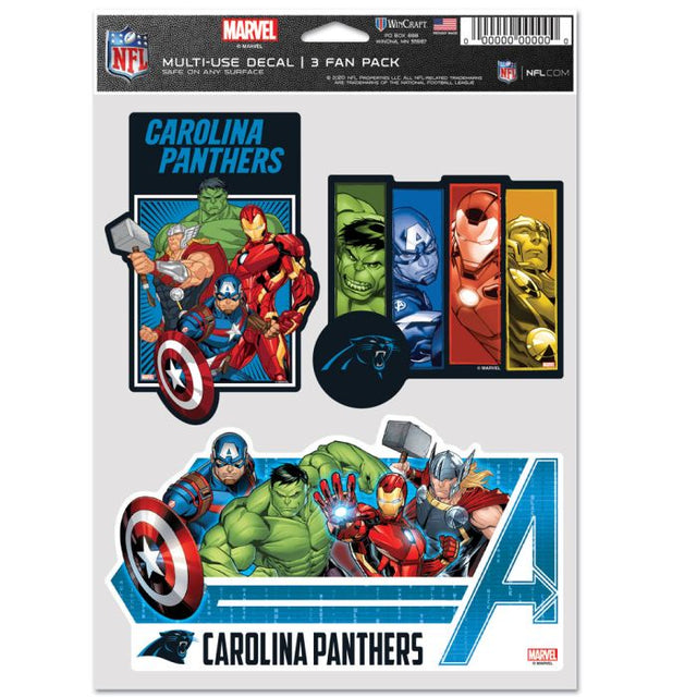 Carolina Panthers / Marvel (C) Paquete de 3 fanáticos multiusos de Marvel 2021