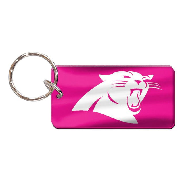 Llavero rectangular color rosa de los Carolina Panthers