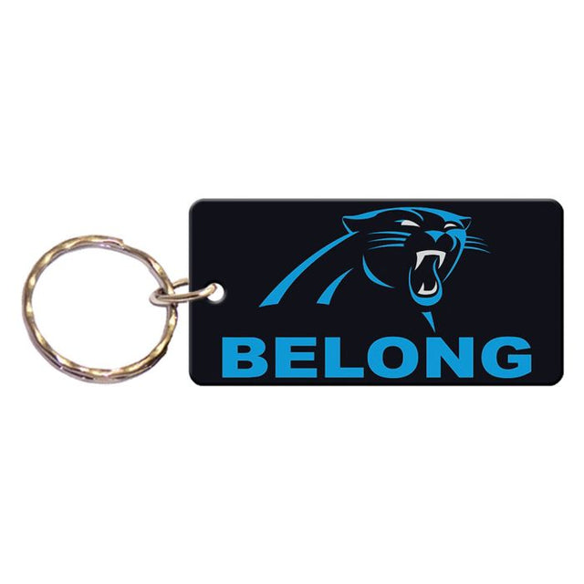 Llavero rectangular con lema de los Carolina Panthers