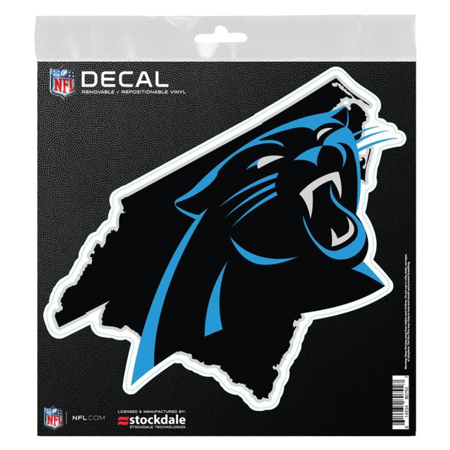 Calcomanía para todas las superficies con la forma del estado de los Carolina Panthers, 6" x 6"