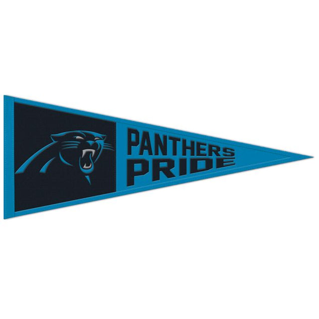 Banderín de lana con el eslogan de los Carolina Panthers, 13" x 32"