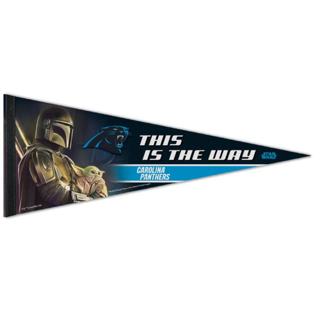 Banderín premium de Carolina Panthers / Star Wars Mandalorian de 12" x 30"