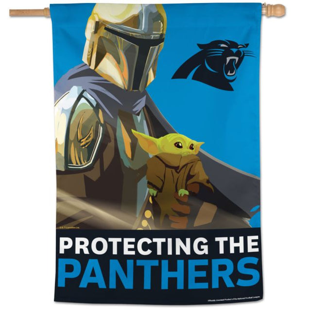 Bandera vertical de los Carolina Panthers/Star Wars Mandalorian de 28" x 40"