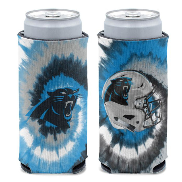 Enfriador de latas delgado de 12 oz con teñido anudado de los Carolina Panthers