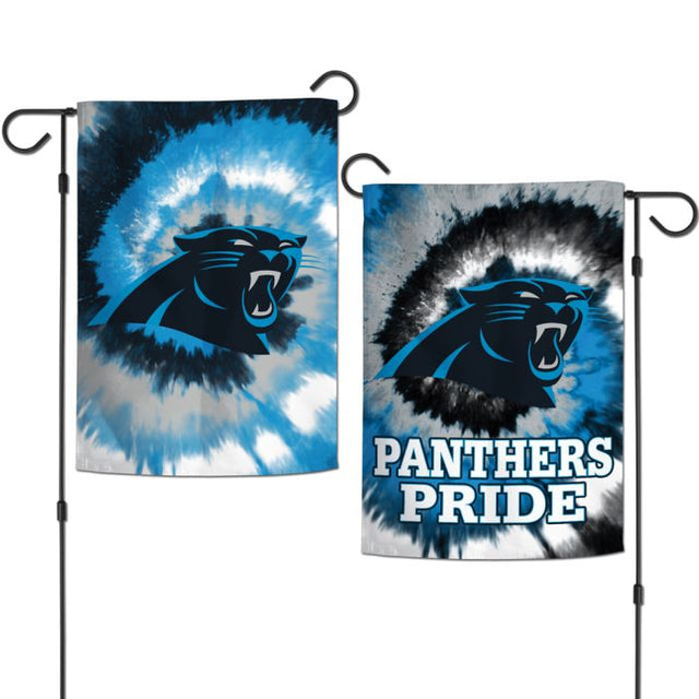 Banderas de jardín teñidas con el logo de los Carolina Panthers, de 2 lados, 12,5" x 18"