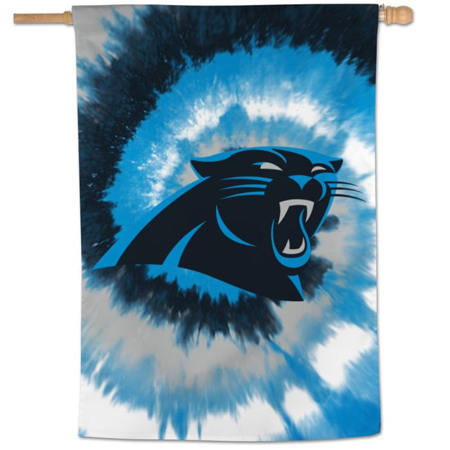 Bandera vertical teñida de los Carolina Panthers de 28" x 40"