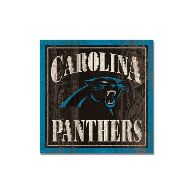 Imán de madera de los Carolina Panthers de 3" x 3"